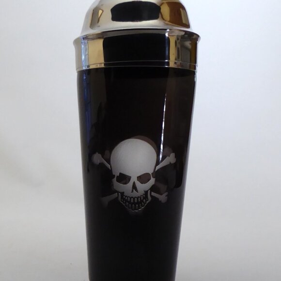 NEW SKULL CROSSBONES GLASS COCKTAIL SHAKER TOXIC SPIRITS NAPKINS ABSINTHE SPOON - Picture 8 of 15